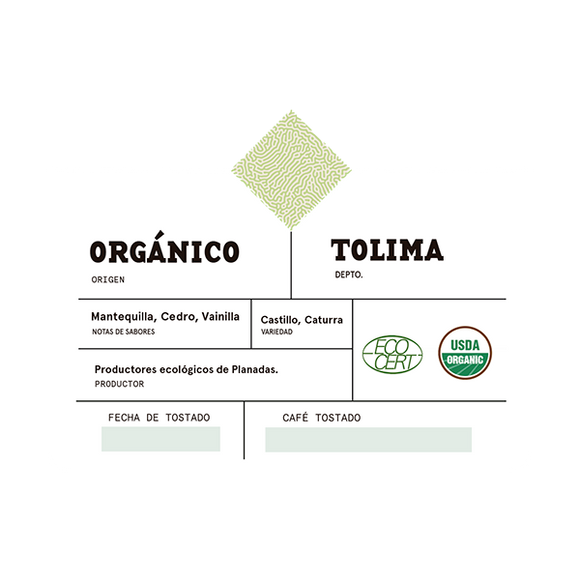 Orgánico - Tolima 250 gr - Vereda Central