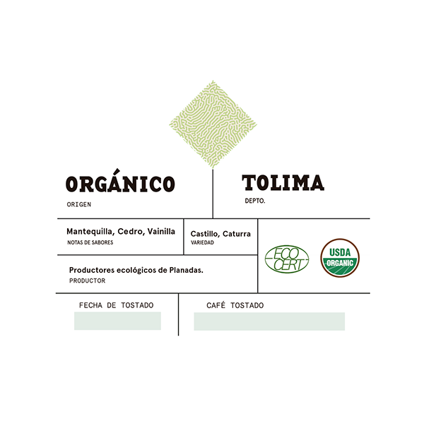 Orgánico - Tolima 250 gr - Vereda Central
